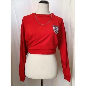 UMBRO MENS red long sleeve ENGLAND soccer team crew neck top